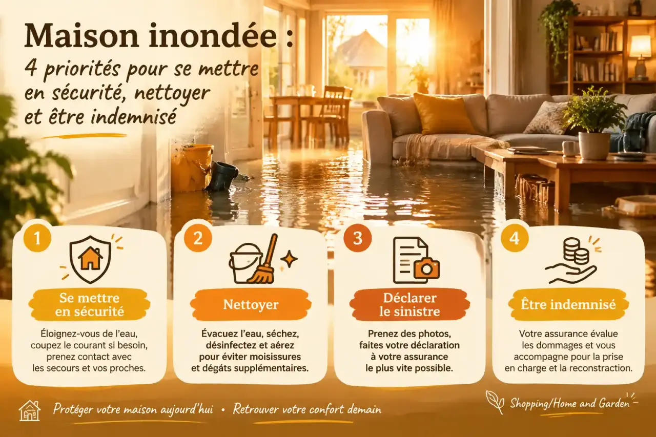 Maison inondée : 4 priorités pour se mettre en sécurité, nettoyer et être indemnisé