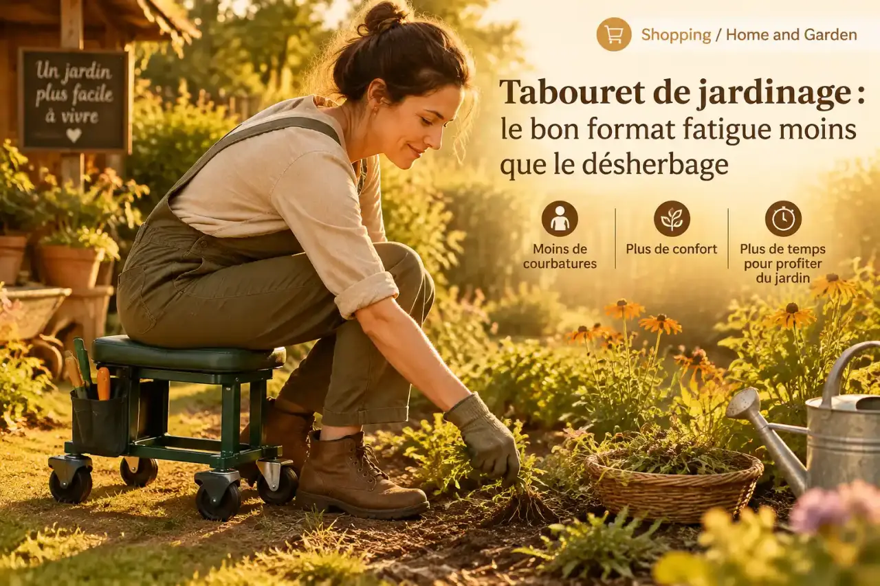 Tabouret de jardinage : le bon format fatigue moins que le désherbage
