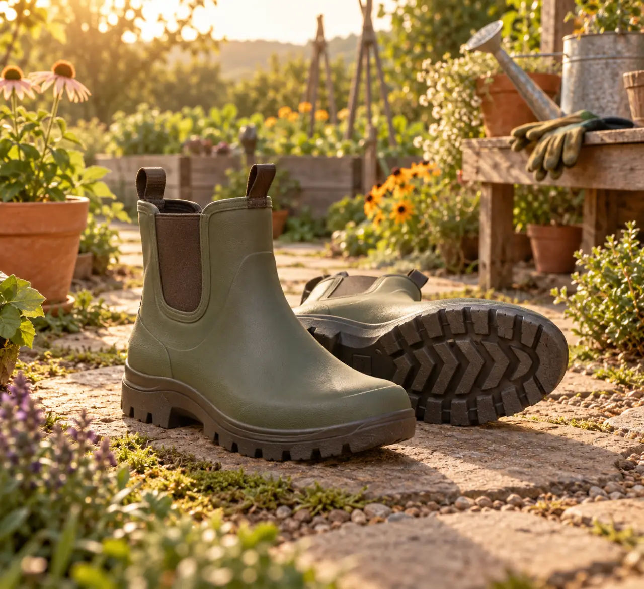 Les bottines de jardinage sécurisent les pas, à condition de choisir la bonne semelle