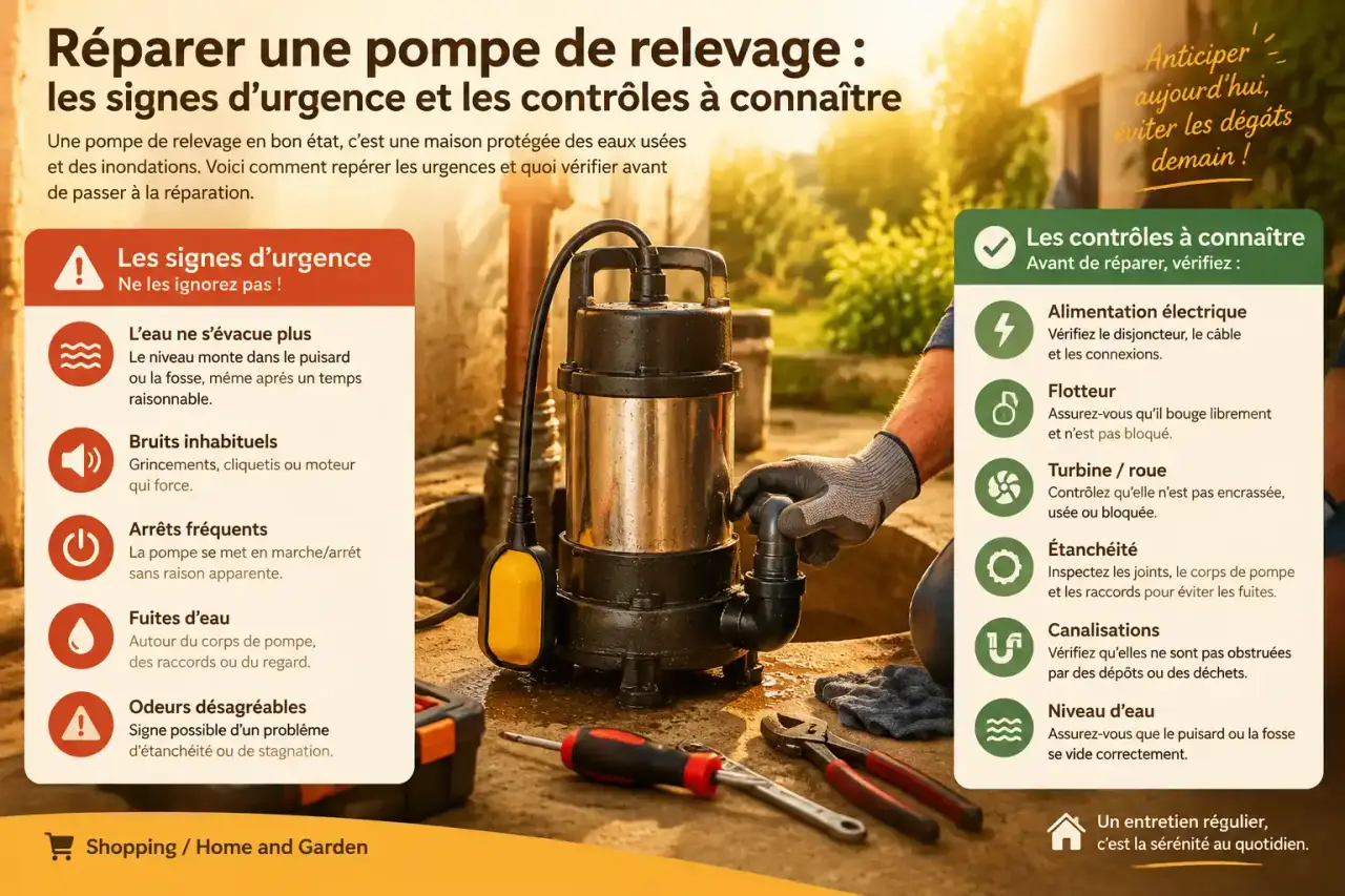 Réparer une pompe de relevage : les signes d’urgence et les contrôles à connaître