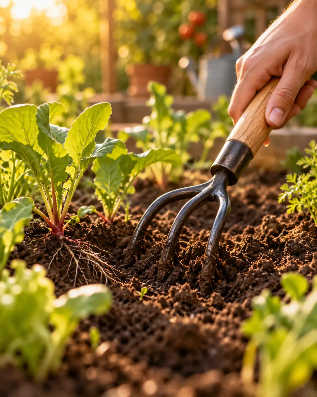 Griffe de jardinage : ameublir la terre sans abîmer les racines